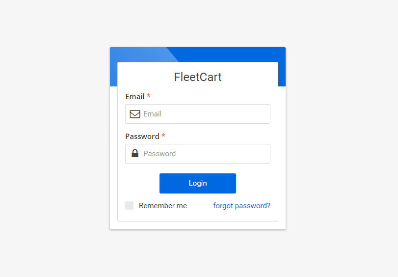 admin panel login page