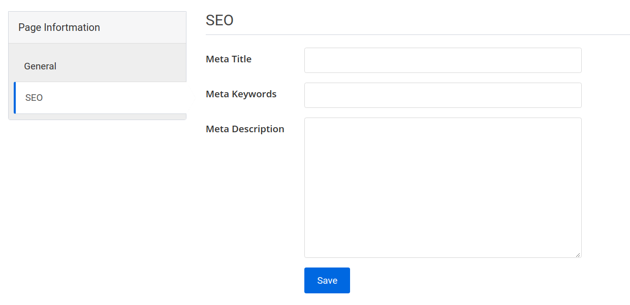 page create page seo tab