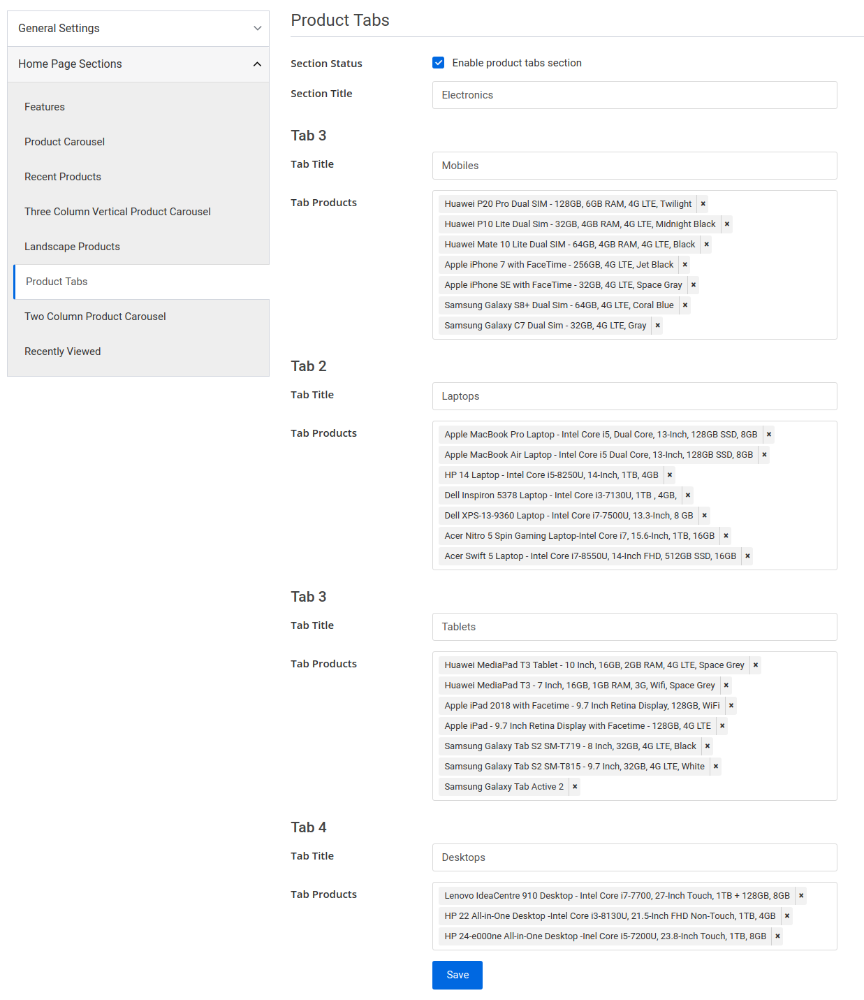 storefront product tabs
