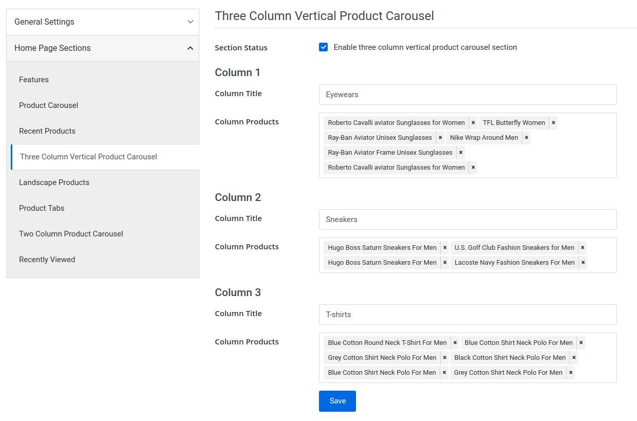 storefront three column vertical product carousel tab