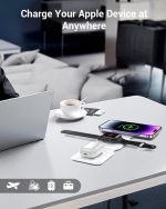 3-in-1 Magnetic Foldable Wireless Charger WHT1 – Fast Charging Station for iPhone, Apple Watch & AirPods, - Image 6