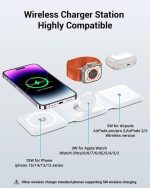 3-in-1 Magnetic Foldable Wireless Charger WHT1 – Fast Charging Station for iPhone, Apple Watch & AirPods, - Image 9
