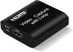 4K HDMI Video Capture Card with Loop-Out – USB 3.0, Low Latency, OBS Compatible, Full HD 1080p Recording