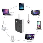 6‑Port USB Extension Power Strip – 6×USB + Power Outlet with Auto Max Output & Surge Protection - Image 2