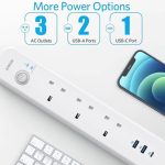 Anker PowerExtend USB-C 3 Strip White – 30W Fast Charging Power Strip with 3 AC Outlets & 3 USB Ports (2 USB-A, 1 USB-C) – 2m Cable, Surge Protection, - Image 2
