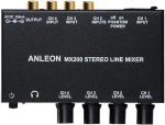 Anleon MX200 Stereo Line Mixer – 4‑Channel XLR & RCA Mixer with Headphone Out