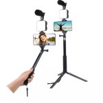 AY49Z Vlogging Kit – Complete Video Making Set with Tripod, Microphone, and LED Light,