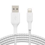 Belkin BoostCharge White 1 m Lightning ➝ USB‑A Cable – MFi Certified, Braided & Durable