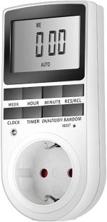 Besvic TM02 Digital Programmable Timer Socket with LCD Display – 24-Hour/7-Day Plug-in Timer for Home Appliances,