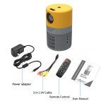 Borrego T400 Mini LED Yellow Projector – Portable Home Theater Solution, Price in Oman - Image 3