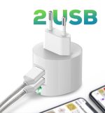 Budi 332U Wall Charger with 2 USB Ports & Lightning Cable – Efficient Charging Solution for iPhone, - Image 2