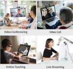 C360 2K 3-in-1 USB Webcam with Microphone, Speaker, and LED Light – Autofocus, Wide-Angle, Plug & Play, - Image 4