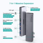 Choetech HUB-M14 7-in-1 USB-C Multiport Adapter – 4K HDMI, Thunderbolt 3, USB 3.0, SD/MicroSD – - Image 7