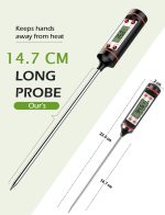 Cooking Pin Digital Thermometer EW00631 – Instant Read Food Probe with Foldable Design & Backlit LCD