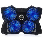 Coolcold K25 USB Laptop Fan Stand – 4‑Fan Cooling Pad with LED, Adjustable Height for 12–17″ Laptops