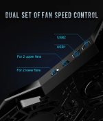 Coolcold K25 USB Laptop Fan Stand – 4‑Fan Cooling Pad with LED, Adjustable Height for 12–17″ Laptops - Image 4