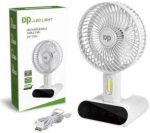 DP‑7624 Portable Rechargeable Fan with LED Light – 3‑Speed USB Table Fan, 3000mAh Battery - Image 3
