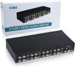 E-SDS 8-Port RCA AV Switch VS1 – 8 In 1 Out Composite Video & L/R Audio Selector Box with Metal Enclosure - Image 4
