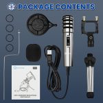 EIVOTOR Sensitive Microphone A1 – Professional USB Condenser Microphone with 3.5mm Jack, Plug & Play, - Image 2