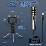 EIVOTOR Sensitive Microphone A1 – Professional USB Condenser Microphone with 3.5mm Jack, Plug & Play, - Image 6