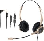 Emaiker EMK809 Call Center Headset – USB Wired Headset with Noise-Cancelling Microphone