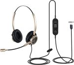 Emaiker EMK809 Call Center Headset – USB Wired Headset with Noise-Cancelling Microphone - Image 2