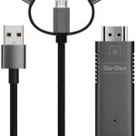 GO-DES GD-8272 3-in-1 HDTV Cable – Lightning, Micro USB, and USB-C to HDMI Adapter, 1080p HD Output Price In Muscat Oman