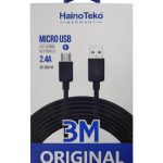 Haino Teko CB‑300‑M 3 m Micro‑USB Cable – 2.4 A Fast‑Charge & 480 Mbps Data, Reinforced Durable Design