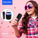 Haino Teko MK-44 Wireless Bluetooth Speaker with Microphone – Portable, Waterproof, LED Light, FM Radio, - Image 2