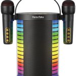 Haino Teko MS-97 Wireless Bluetooth Speaker with Dual Wireless Microphones – Portable Karaoke Speaker with LED Lights
