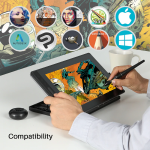 HUION Kamvas Pro 12 Creative Pen Display – 11.6" Full HD, Battery-Free Stylus, 8192 Pressure Levels, ±60° Tilt Support, 120% sRGB – - Image 5