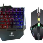 Jeqang JK-913 2-in-1 One-Hand RGB Gaming Keyboard & Mouse Combo – Wired Mechanical Feel with Wrist Rest