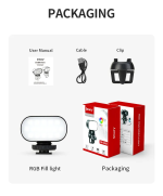 Jmary FM‑16RGB Mini RGB Video Fill Light – Rechargeable Clip-On LED for Cameras & Smartphones - Image 5