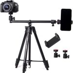 Jmary KP-2207 Portable Aluminum Tripod – 4-Section Adjustable Stand for Cameras & Smartphones,