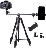 Jmary KP-2207 Portable Aluminum Tripod – 4-Section Adjustable Stand for Cameras & Smartphones,