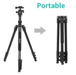 Jmary KT325 + NB30 – 1.645 m Professional Aluminum Tripod with Pan Head & Monopod Conversion - Image 3