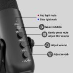Jmary MC‑PW8 – USB Gaming & Podcast Microphone (Cardioid, Gain + Mute, Headphone Jack) - Image 4