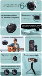 K31 Pro Collar Clip Button Microphone – Wireless Lapel Mic for Mobile & Video Recording - Image 4