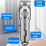 Kemei KM-517 Professional Cordless Hair Clipper – Rechargeable Shaver with Digital Display & Stainless Steel Blades - Image 3