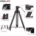 Kingjoy VT-2500 Professional Video Tripod Kit – Fluid Head, 155cm Height, 15kg Load Capacity – - Image 2