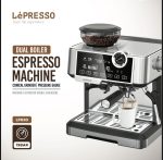 Lepresso Dual Boiler Espresso Machine LPCFFM0030 – 19 Bar Pressure, 2.8L Water Tank, Adjustable Grinder, Stainless Steel, - Image 2