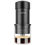 Lepresso Hand Press Espresso Maker LPRJPCMBK – Portable 9-Bar Manual Espresso Brewer, 80 mL, Stainless Steel & Aluminum Alloy –