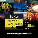 Lexar Extreme Pro Gold 128GB microSDXC UHS-II – LMSGOLD128G, V60 / U3 / A2 - Image 3