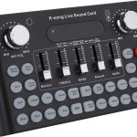 Live Sound Card F007 — Bluetooth USB Live Mixer & Voice-Changer Sound Card for Streaming, Karaoke & Podcasting