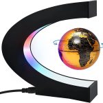 Magnetic Floating Globe Decoration – C‑Shape LED Levitating World Map Globe –