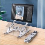 Marvers MS-TE121 Adjustable Aluminum Laptop Stand – Foldable, Ergonomic & Portable – Compatible with 9" to 15.6" Laptops, - Image 4