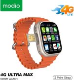 Modio 4G Smartwatch 2.2" HD Display – 3 Interchangeable Straps, 4GB RAM, 64GB Storage, Waterproof, GPS, SIM Support, Price in Oman - Image 2