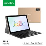 Modio M27 5G Android Tablet – 10.1" HD Display, 8GB RAM, 256GB Storage, Dual SIM, 6000mAh Battery, with Keyboard & Mouse, - Image 2