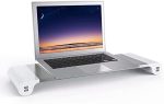 Monitor Stand “Space Bar” Silver – Aluminium Ergonomic Riser with USB Hub & Storage – - Image 2
