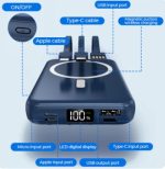 Nyork 10000mAh Fast Charging Power Bank with Built-in Cables – Dual Port Portable Charger for iPhone & Android, Price in Oman - Image 6